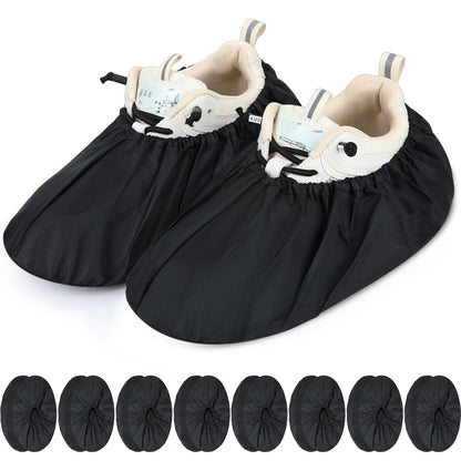 8 Pairs Reusable Shoe Covers Waterproof Non Slip Floor (8 Count)