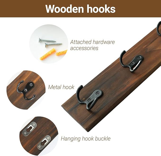 Vertical Key Holder for Wall, Vertical Wooden Key Rack Organizer for Home and Garage Entrances, Space Saving Entryway Organizer for Keys