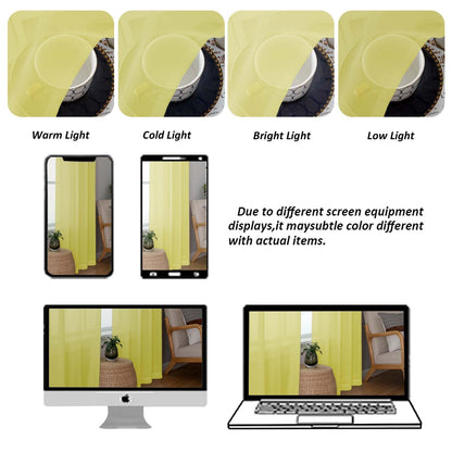 Sheer Lemon Tier Curtains 24 Inch Length Set (2 Count)