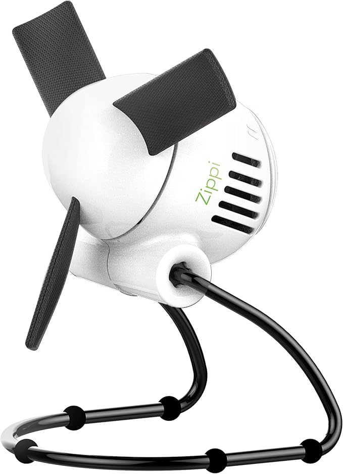 Vornado Zippi Small Personal Fan, Foldable Cooling for Desk, 2 Speed Settings, Soft Nylon Blades, Directable Airflow, Perfect Fan for Office and Bedroom, Multiple Color Options, Ice White