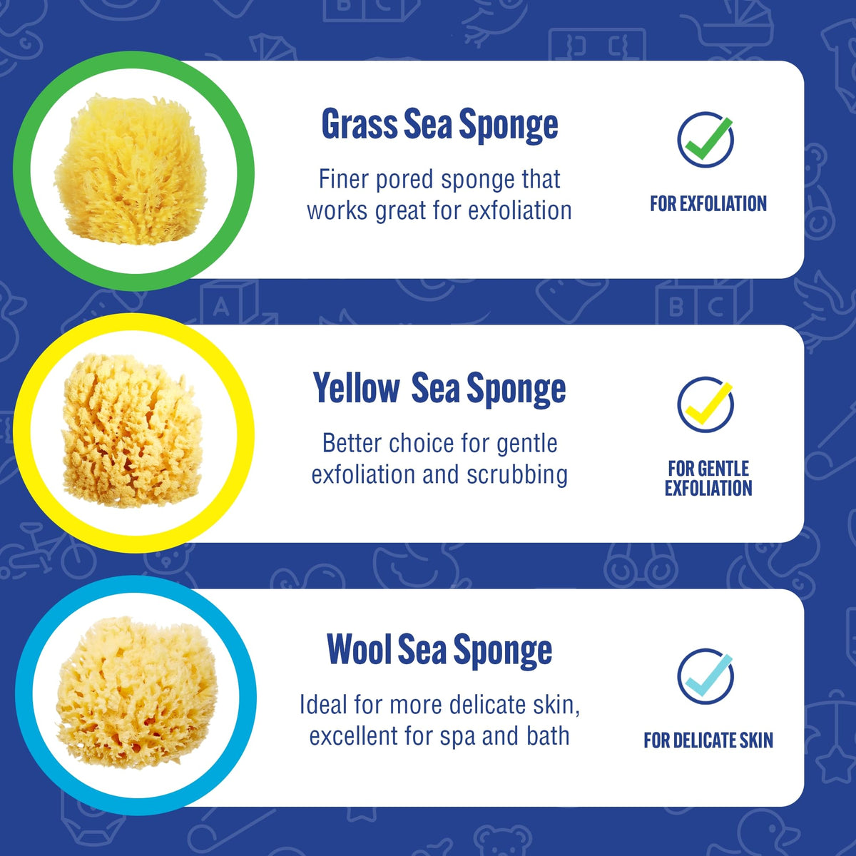 Absorbent Natural Bath Sponge (4 Count)