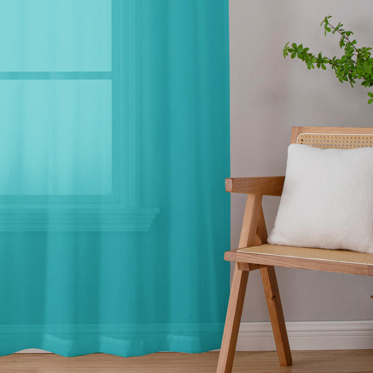 Turquoise Sheer Curtains 78 Inches Long 2 Panels Set for Living Room (2 Count)