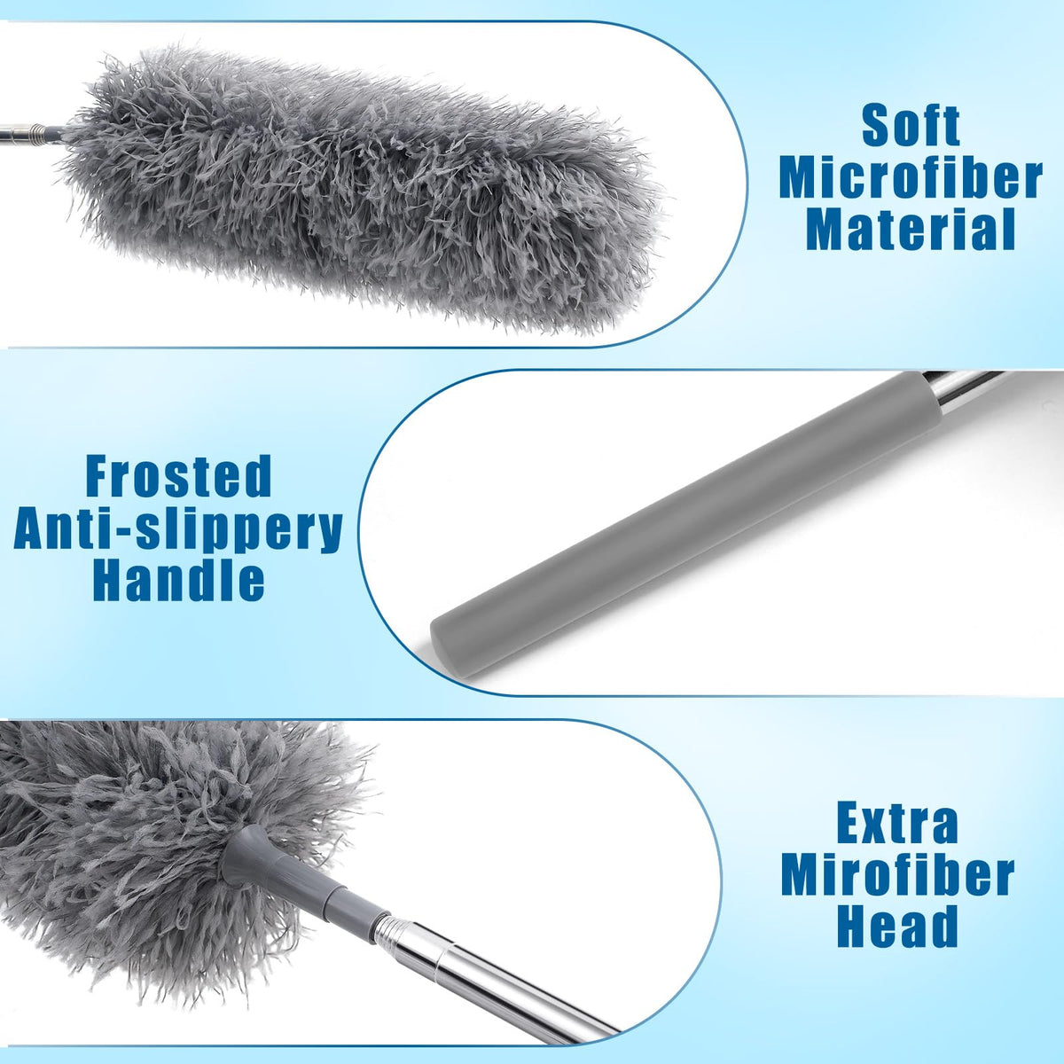 1 Pcs Microfiber Feather Duster for Cleaning