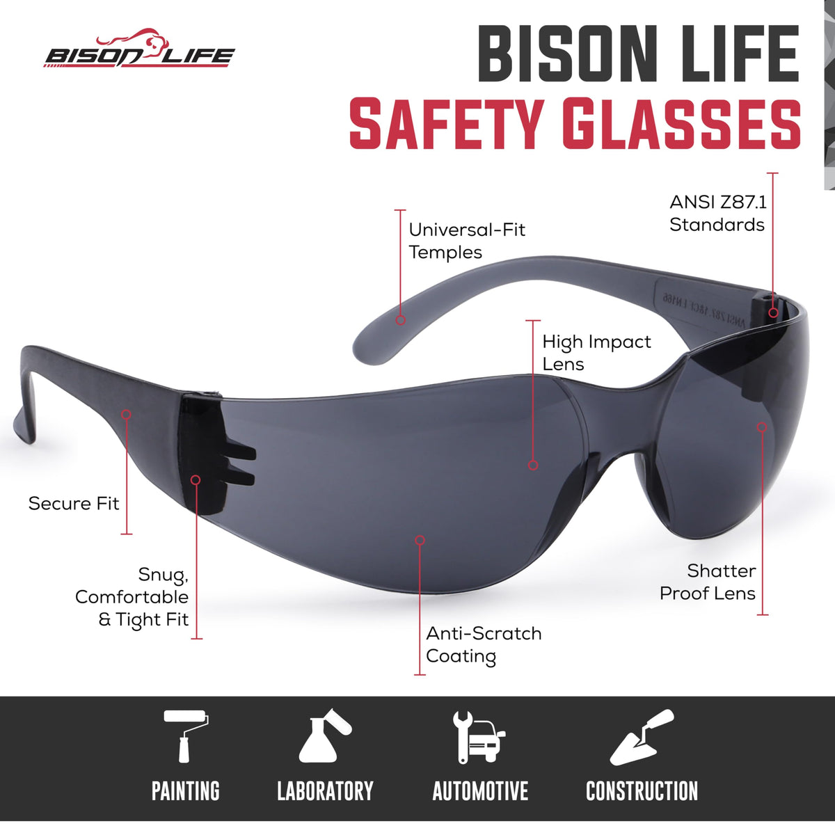 Black Safety Glasses (144 Count)