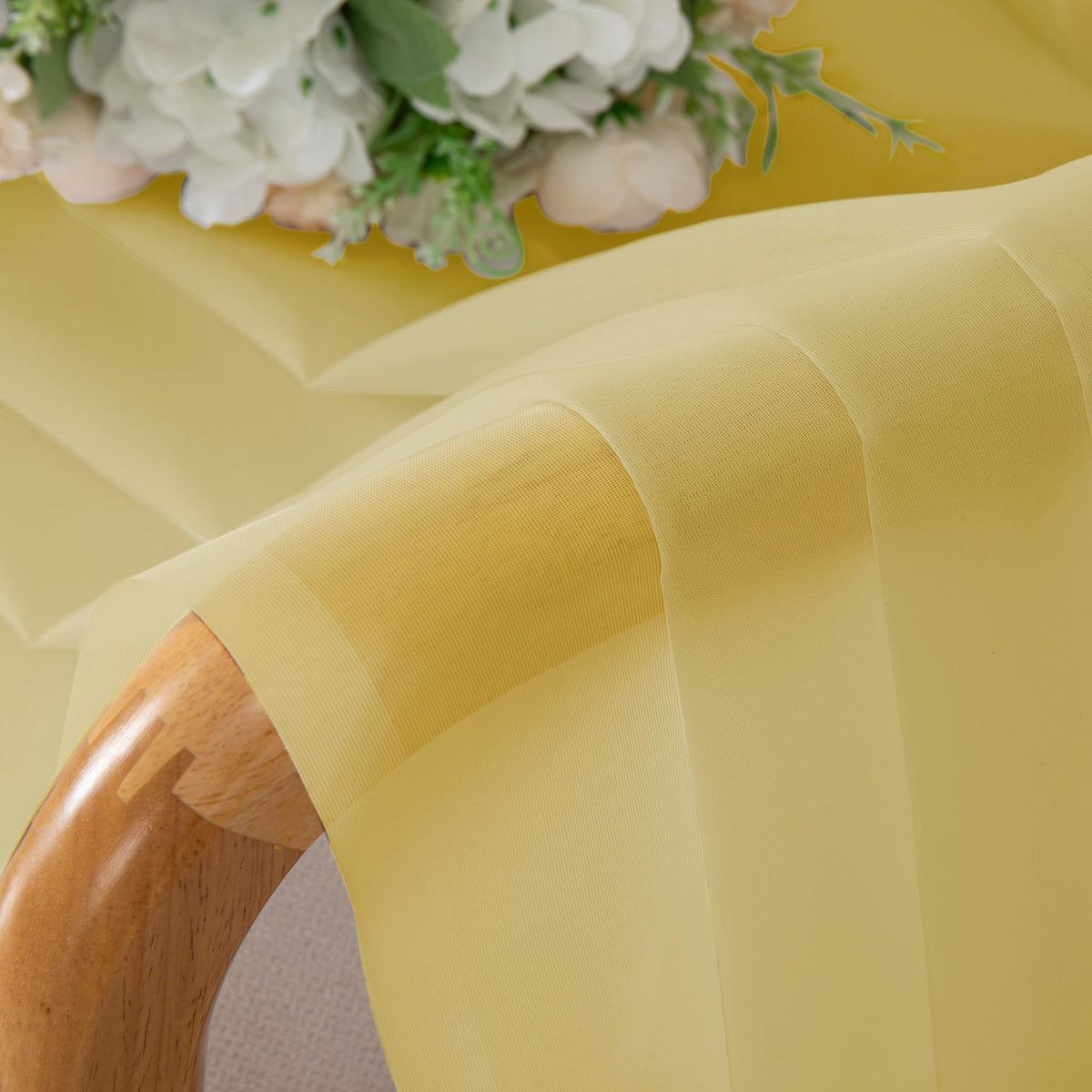 Yellow Sheer Curtains 84 Inches Long for Living Room (2 Count)