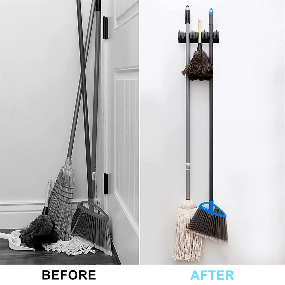 Broom and Mop Holder Wall Mount