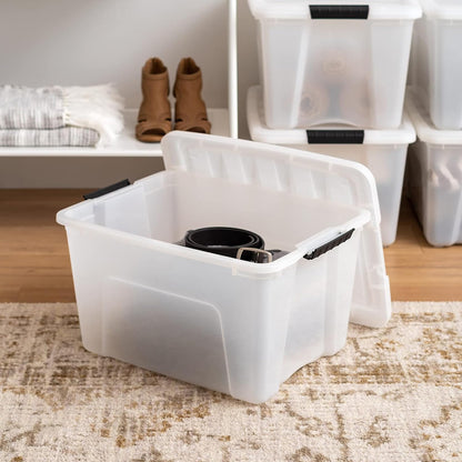 4 Pack 40 Quart Storage Bins with Lids (4 Count)