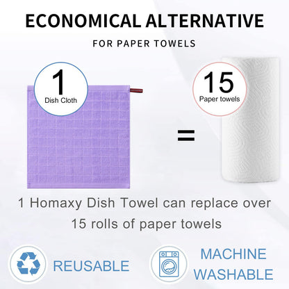 100% Cotton Terry Kitchen Dish Cloths (12 Count)