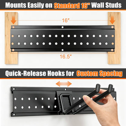 Garage Tool Organizer Wall Mount 66 inches with 13 Adjustable Heavy