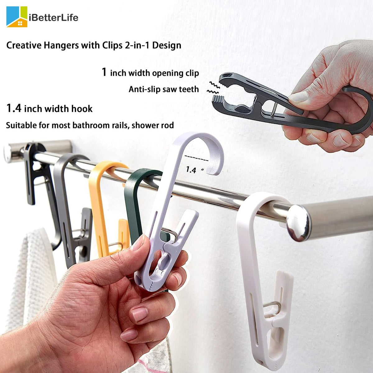 4Pcs Laundry Hooks Clips Hanger (4 Count)