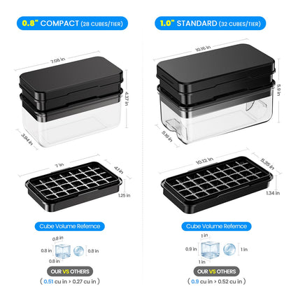 1" Ice Cube Tray with Lid and Bin