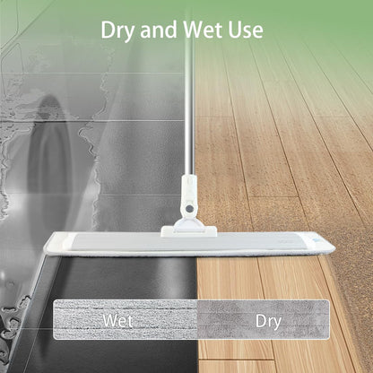 18" Commercial Flat Microfiber Floor Mop Cleaning System with 4 Washable Pads Cleaner for Home Cleaning