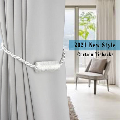 Magnetic Curtain Tiebacks Holdbacks Decorative Tie Backs for Windows Porlau (6 Count)