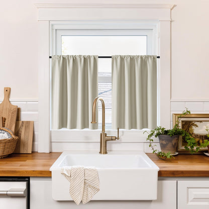 100% Blackout Short Curtains for Small Window (2 Count)