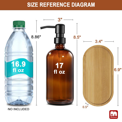 Amber Glass Soap Dispenser (2 Count)