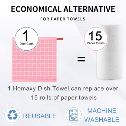 100% Cotton Terry Kitchen Dish Cloths (18 Count)
