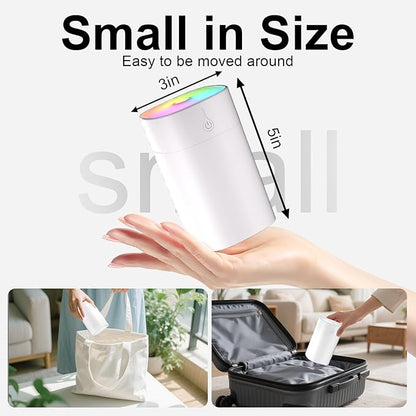 Humidifiers for Bedroom, Personal Desktop Plant Humidifier Indoor 400ML Office Portable Small Humidifier for Travel Oil Diffuser with Night Light Auto Shut-Off