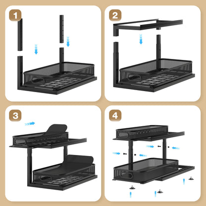 1 Pack Under Sink Storage Organizer with 2
