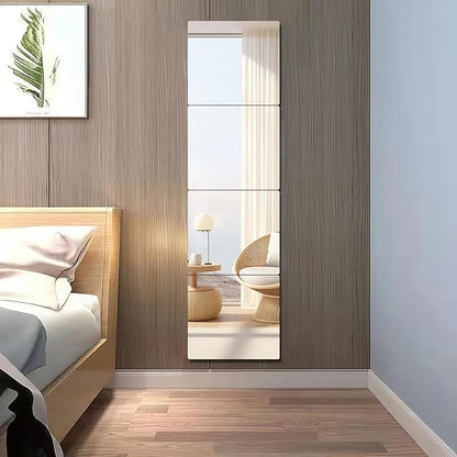 6 Pack 14"x12" Shatterproof Acrylic Mirror Tiles – Self-Adhesive, Unbreakable Wall Mirrors for Kids Room, Bathroom, Bedroom, Closet Door, or Home Gym