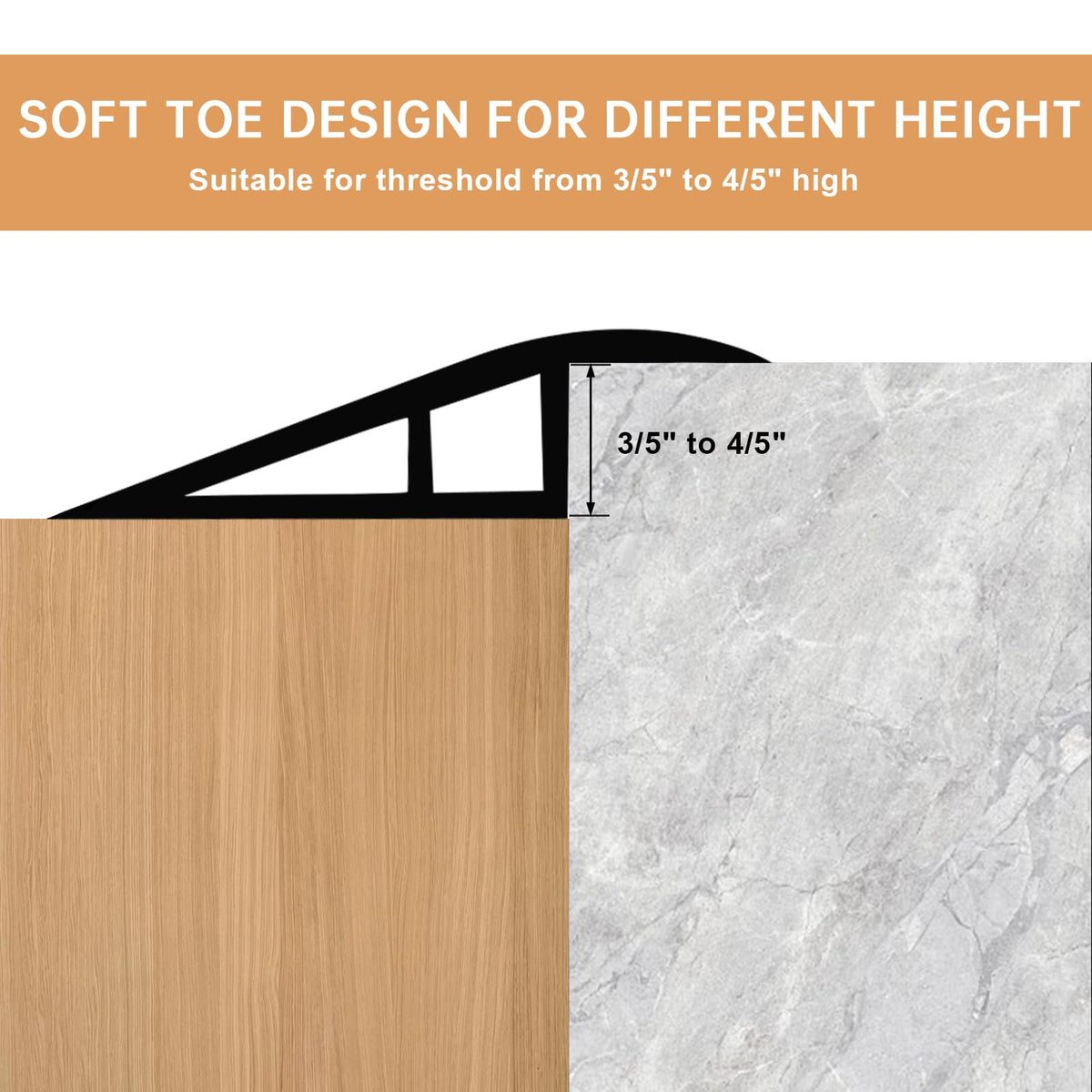 Vinyl Door Threshold Flooring Transition Strip Self Adhesive Carpet Edging Strip for Laminate Doorway Edge Threshold from 3 (6.6 Foot)