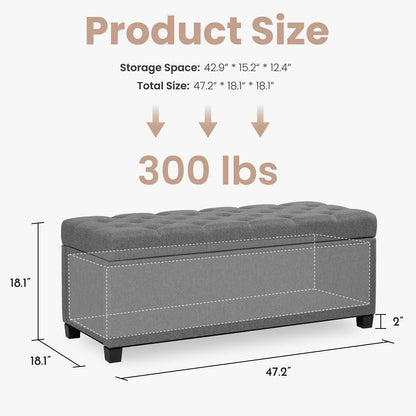 Storage Ottoman Bench for Bedroom