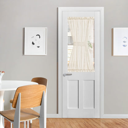 French Door Sheer Curtains for Front Back Patio Glass Door