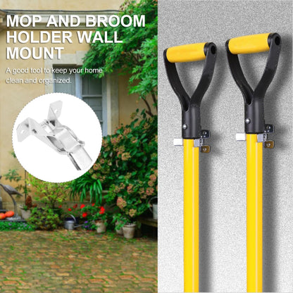 10Pcs Mop and Broom Holder Wall Mounted Organizer with Grippers for Home Storage Kitchen Bathroom Garage Space Saving