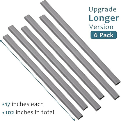 ZhiYo 102in Cord Covers for Wires on Wall, Cable Hider for 1-2 Cords, Self-Adhesive TV Cord Hider for Wall Mounted tv, Wire Cover Concealer, Grey Cable Management Raceway, 6X L17in W0.7in H0.4in