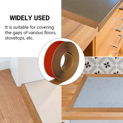 16.4Ft Floor Transition Strip Self Adhesive Vinyl Cover Floor Strip Flat Divider Transition Strip Wood Grain Design for Laminate Floor Gaps and Doorway Transitions (16.4 Foot)