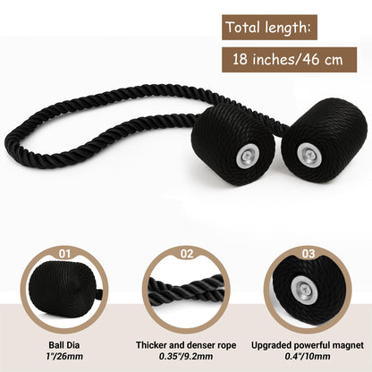 Magnetic Curtain Tiebacks Black 2pcs (2 Count)