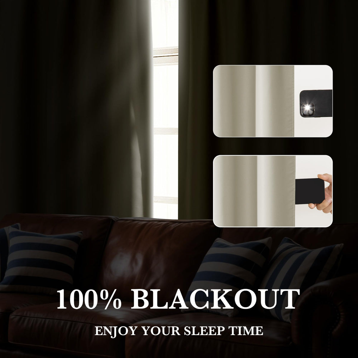 100% Blackout Basement Curtains 24 inches Long (2 Count)