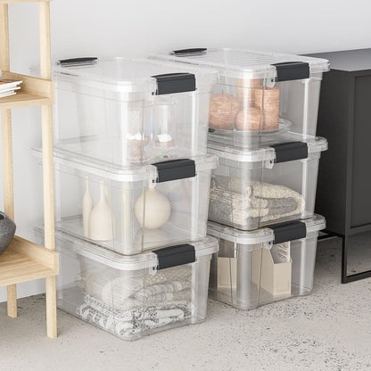 1.27 Quart Clear Plastic Storage Containers with Lids (10 Count)