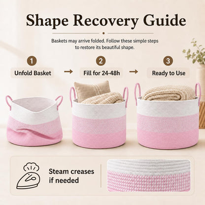 115L Extra Large Blanket Basket for Living Room
