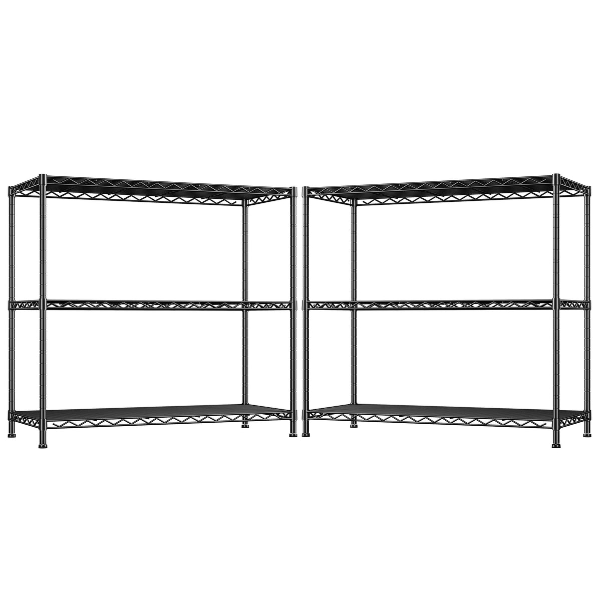 36.4"W 3 Tier Metal Shelving (2 Count)