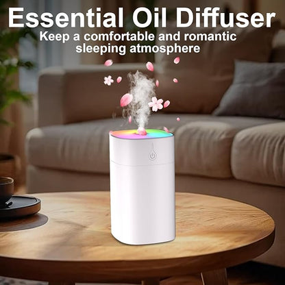 Humidifiers for Bedroom, Personal Desktop Plant Humidifier Indoor 400ML Office Portable Small Humidifier for Travel Oil Diffuser with Night Light Auto Shut-Off