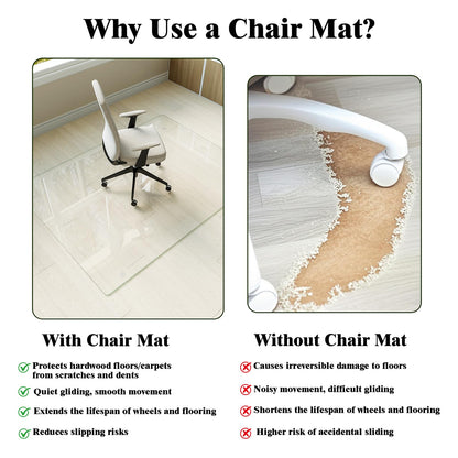 42" x 48" Office Chair Mat for Hardwood Floors & Carpets