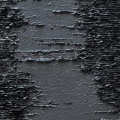 Art Hand Painted Thick Texture Black Minimalist Oil Painting 45x30 Inchs Texture Abstract Painting Home Wall Decorative Art