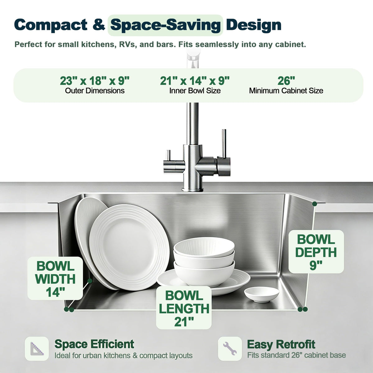 23x18 Inch Kitchen Sink