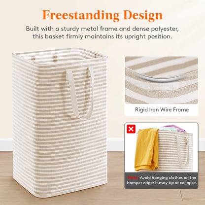 75L Large Collapsible Laundry Basket with Extended Handles