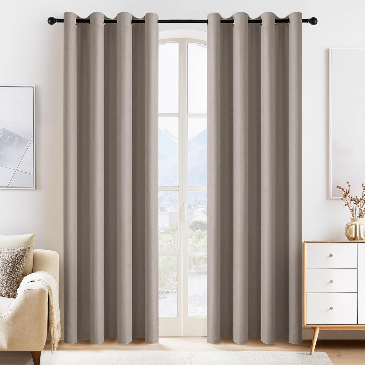 Light Taupe Blackout Curtains