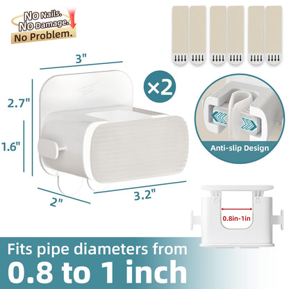 Mop and Broom Holder Wall Mount Grippers (2 Count)