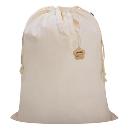 Cotton Canvas Laundry Bag with Handles & Drawstring