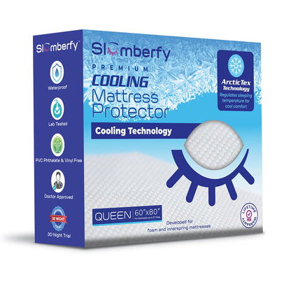 Queen Size Waterproof Cooling Mattress Protector by Slumberfy