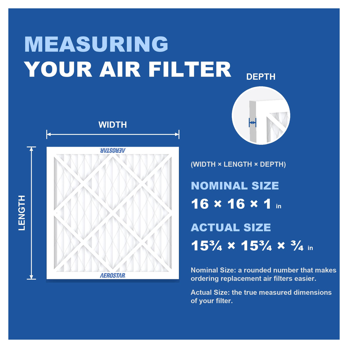 Air Filter 16x16x1 MERV 13 AC Filter (4 Count)