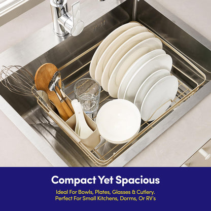 Dish Drying Rack 3 Piece Dish Drainer with Drainboard Set for Kitchen Counter