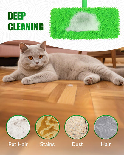 Reusable Microfiber Mop Pads Compatible with Swiffer Sweep & Mop Deluxe (2 Count)