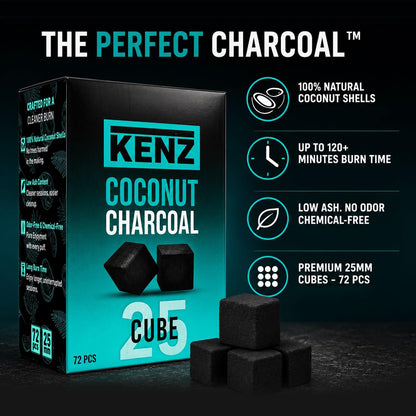 Coconut Charcoal Cubes 25 mm (72 Count)