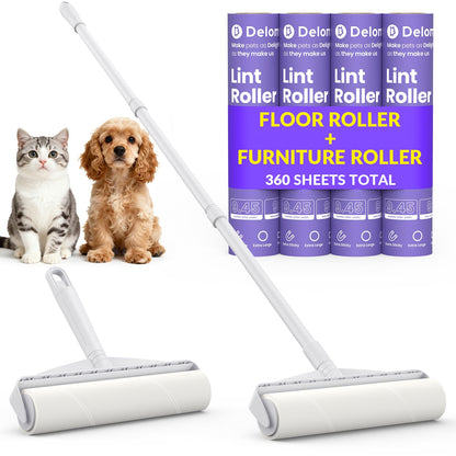 9.45” Large Lint Roller for Pet Hair (360 Count)