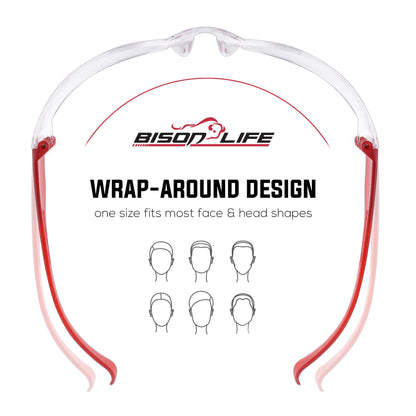 Clear Lens Red Temple Protective Safety Glasses (144 Count)