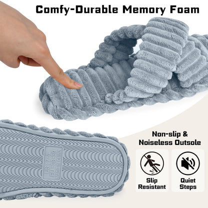 Women's Cozy Slippers Crossbands & Memory Foam